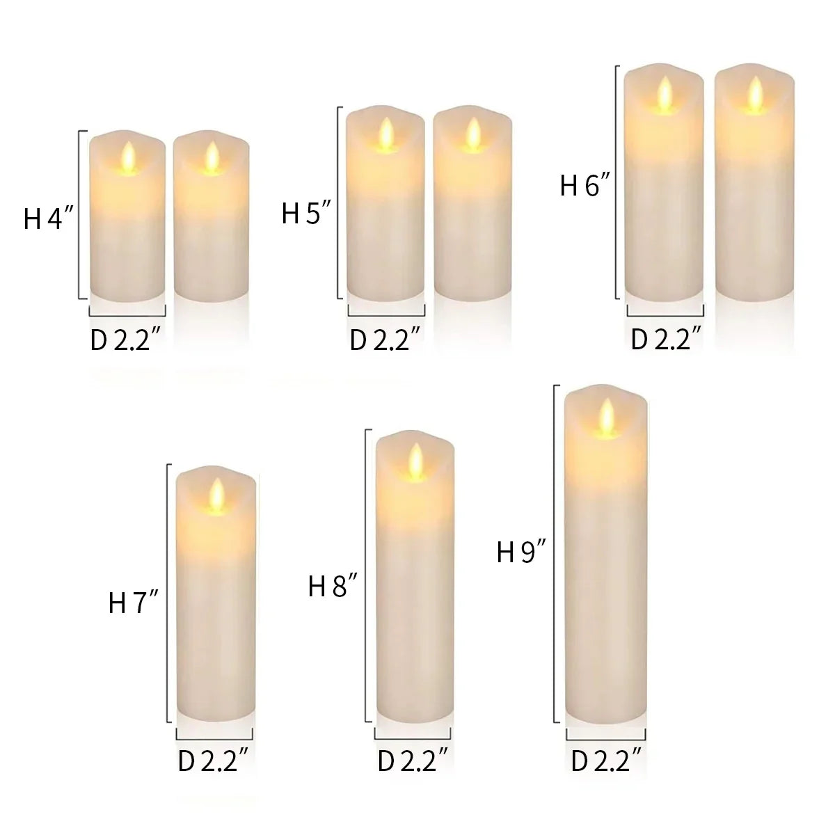 Flameless Candles 9 Pack × 8 | Desfino
