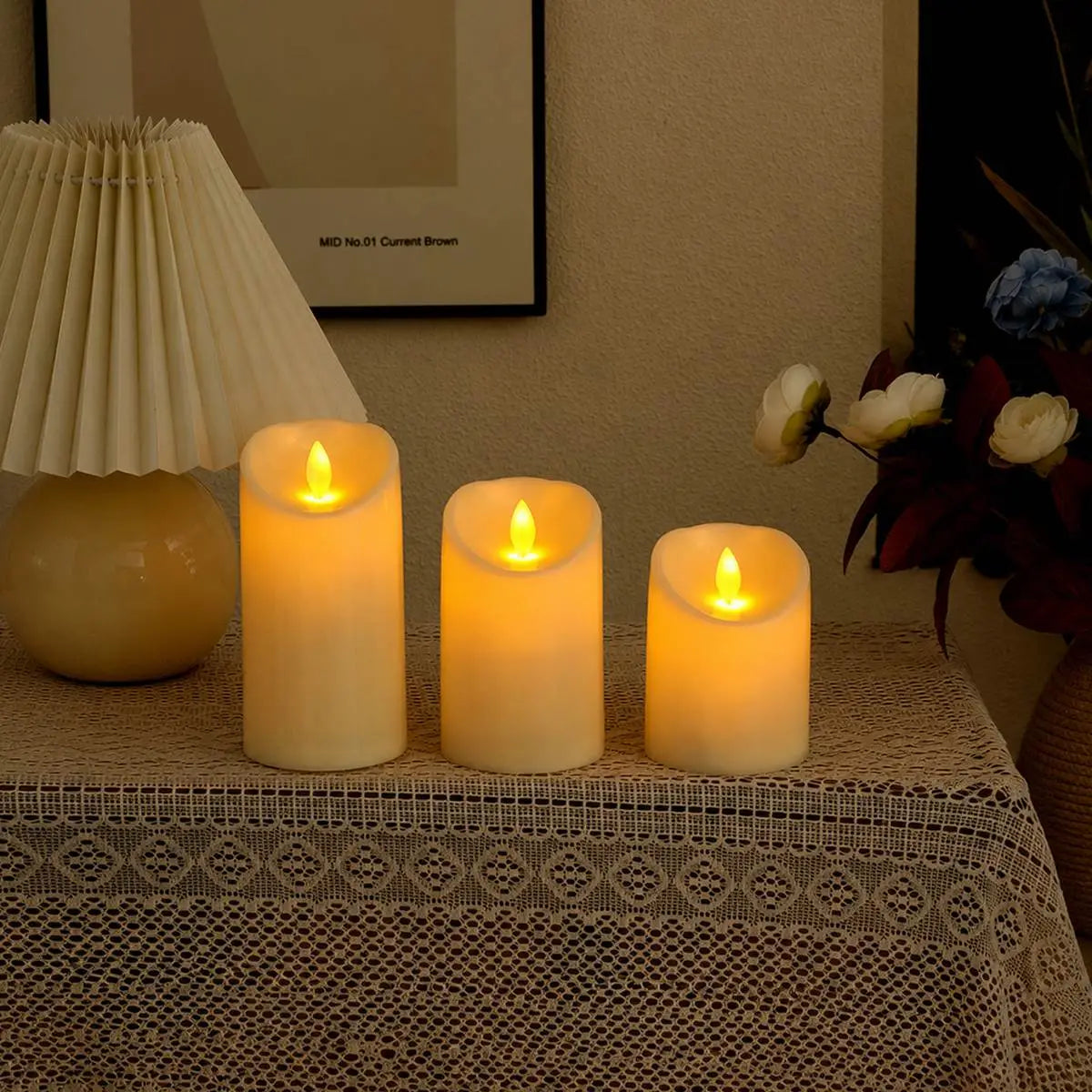 Flammenlose LED-Kerzen, 3er-Pack × 16 | Desfino