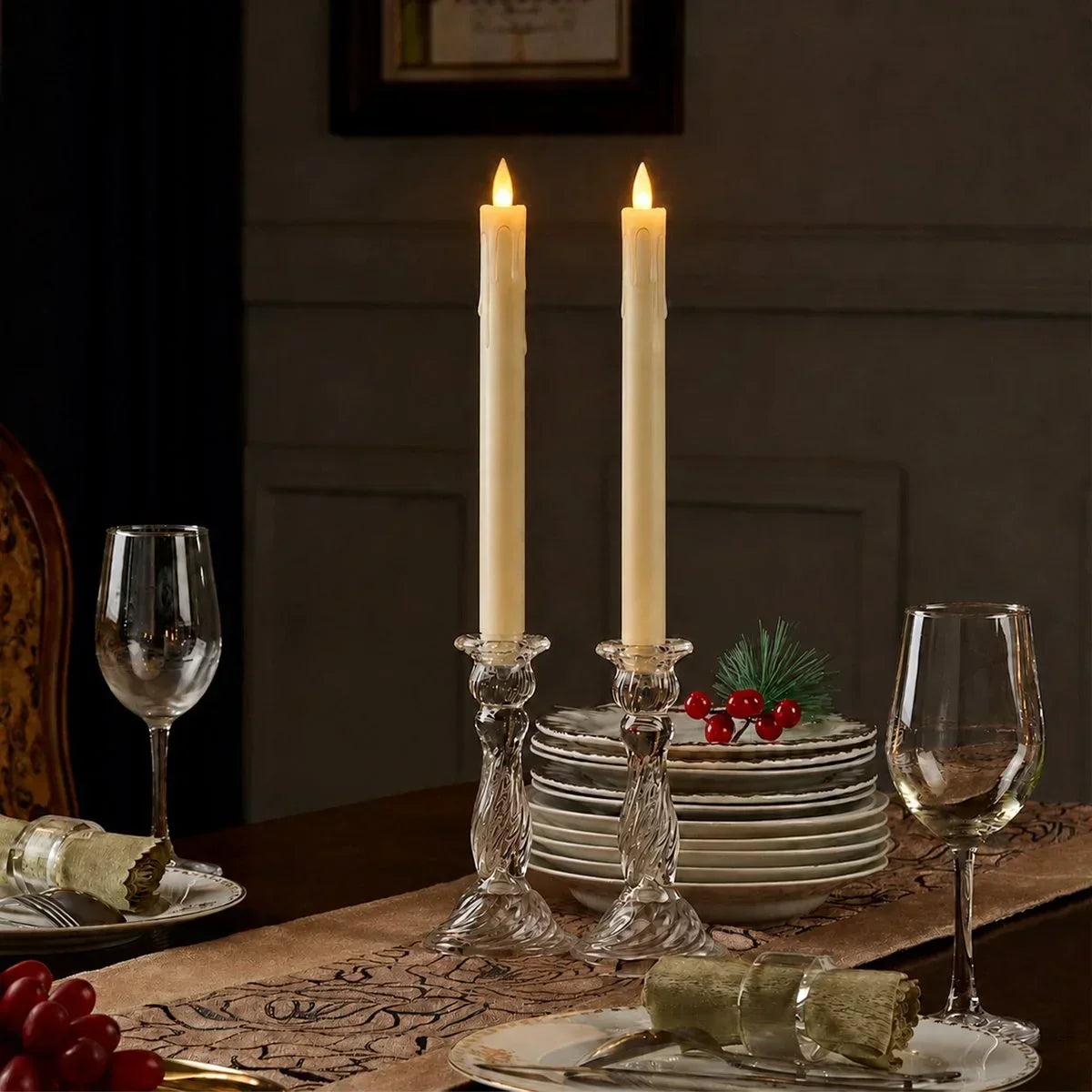 Flameless Taper Candle 24 Pack × 16 | Desfino