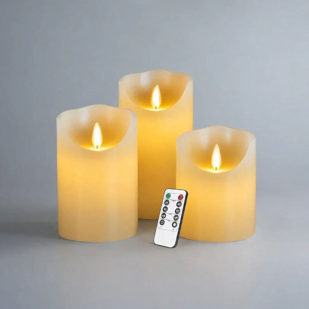 Flammenlose LED-Kerzen, 3er-Pack × 16 | Desfino