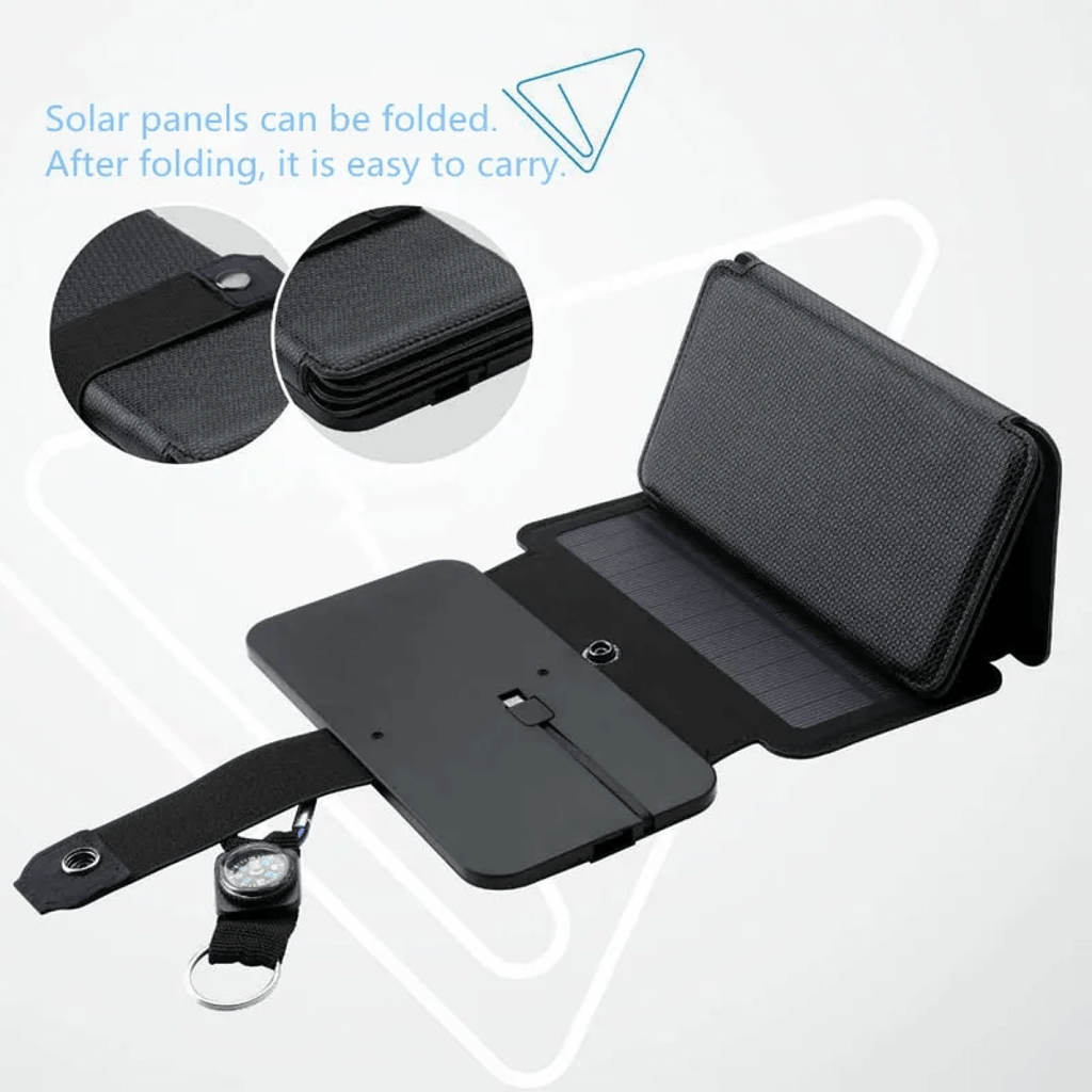 Batería externa solar SunPeak — paneles plegables, batería integrada - Desfino