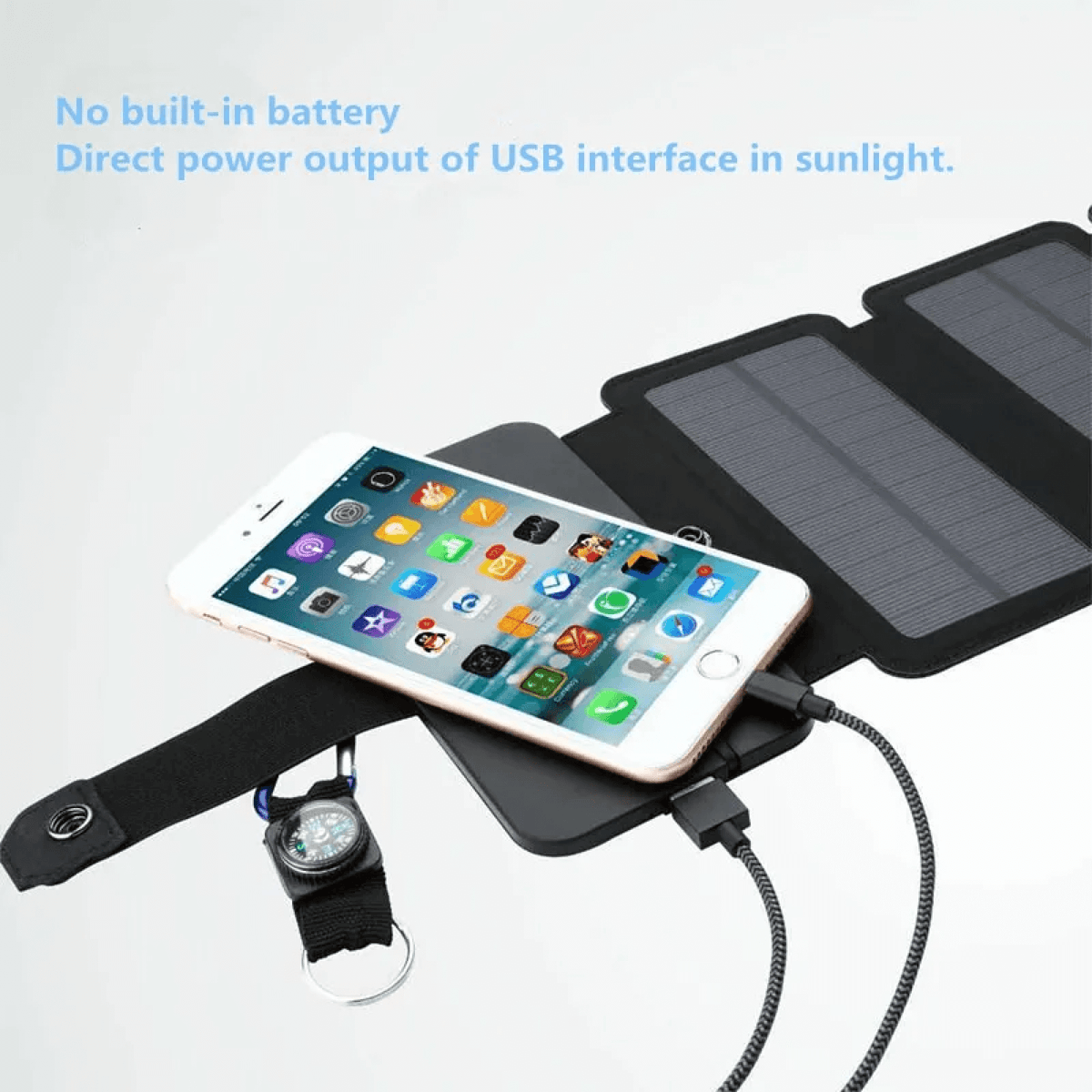 Batería externa solar SunPeak — paneles plegables, batería integrada - Desfino