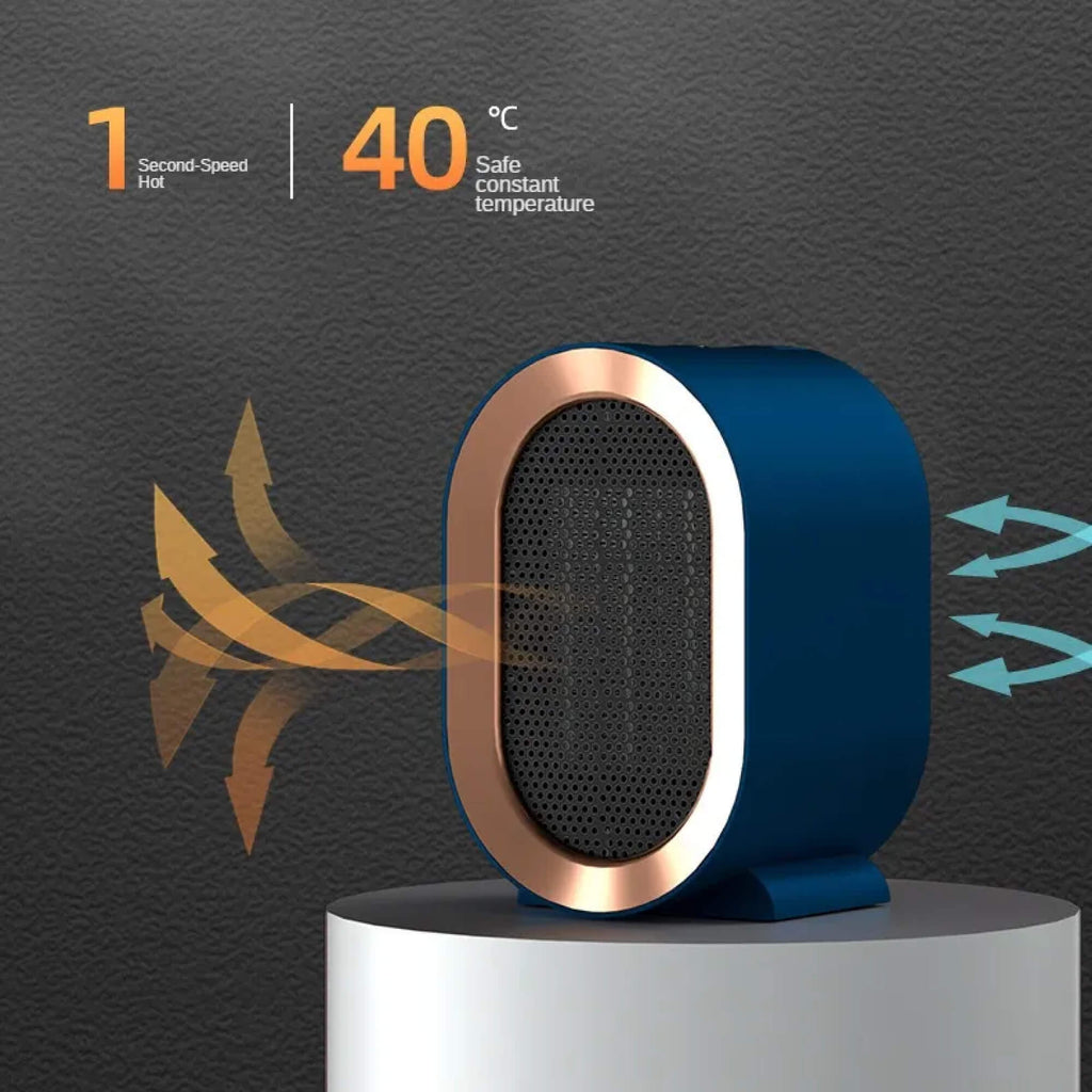 NexaHeat USB-s elektromos hősugárzó — Kerámia PTC, állítható hőmérséklet, felborulás elleni védelem - Desfino