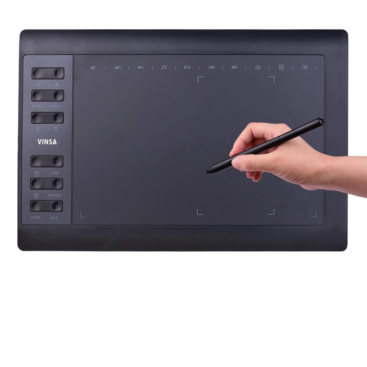 10x6 hüvelykes digitális rajztábla — 5080 LPI, 233 PPS, PC-kompatibilis - Desfino