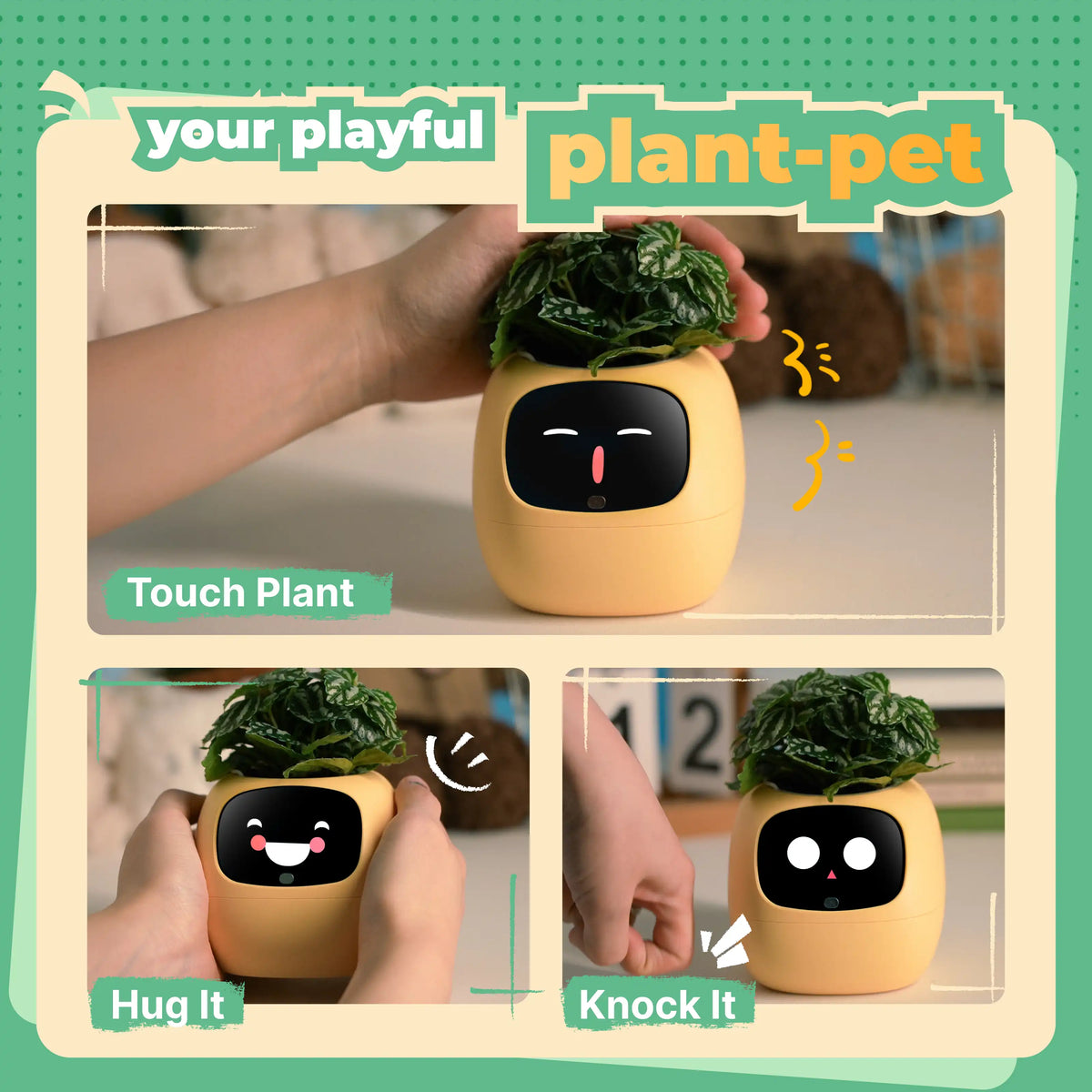 Ivy Gen 2 slim plantenh overloaddier voor op het bureau — meer dan 70 geanimeerde uitdrukkingen - Desfino