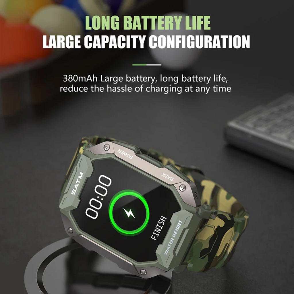 Smartwatch militar tático Aegis — Bateria de longa duração - Desfino