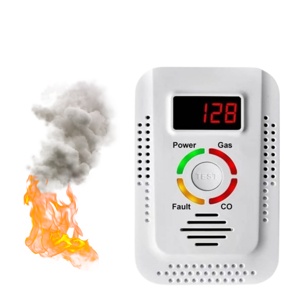 Compact 2-in-1 Natural Gas and Carbon Monoxide Detector — Flashing Red Indicator