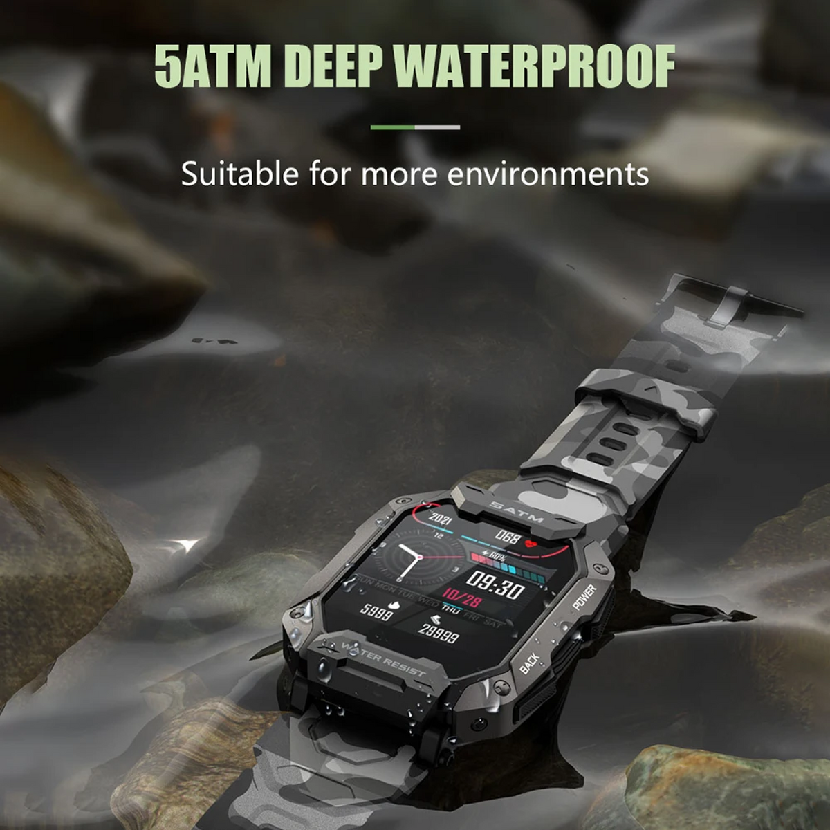 Smartwatch militar tático Aegis — Bateria de longa duração - Desfino