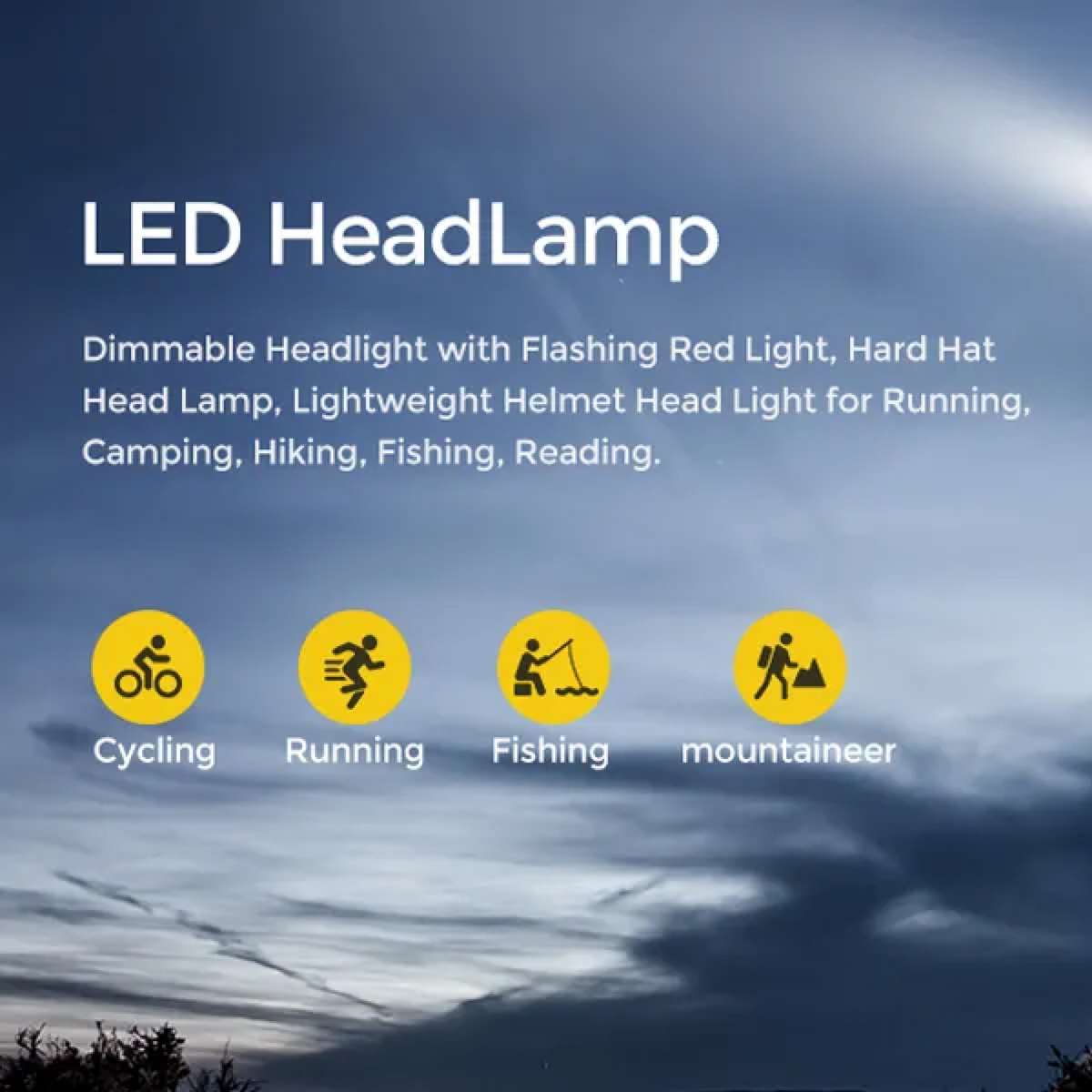 Lampe frontale LED LumaBeam étanche, 4 modes, rechargeable par USB | Desfino
