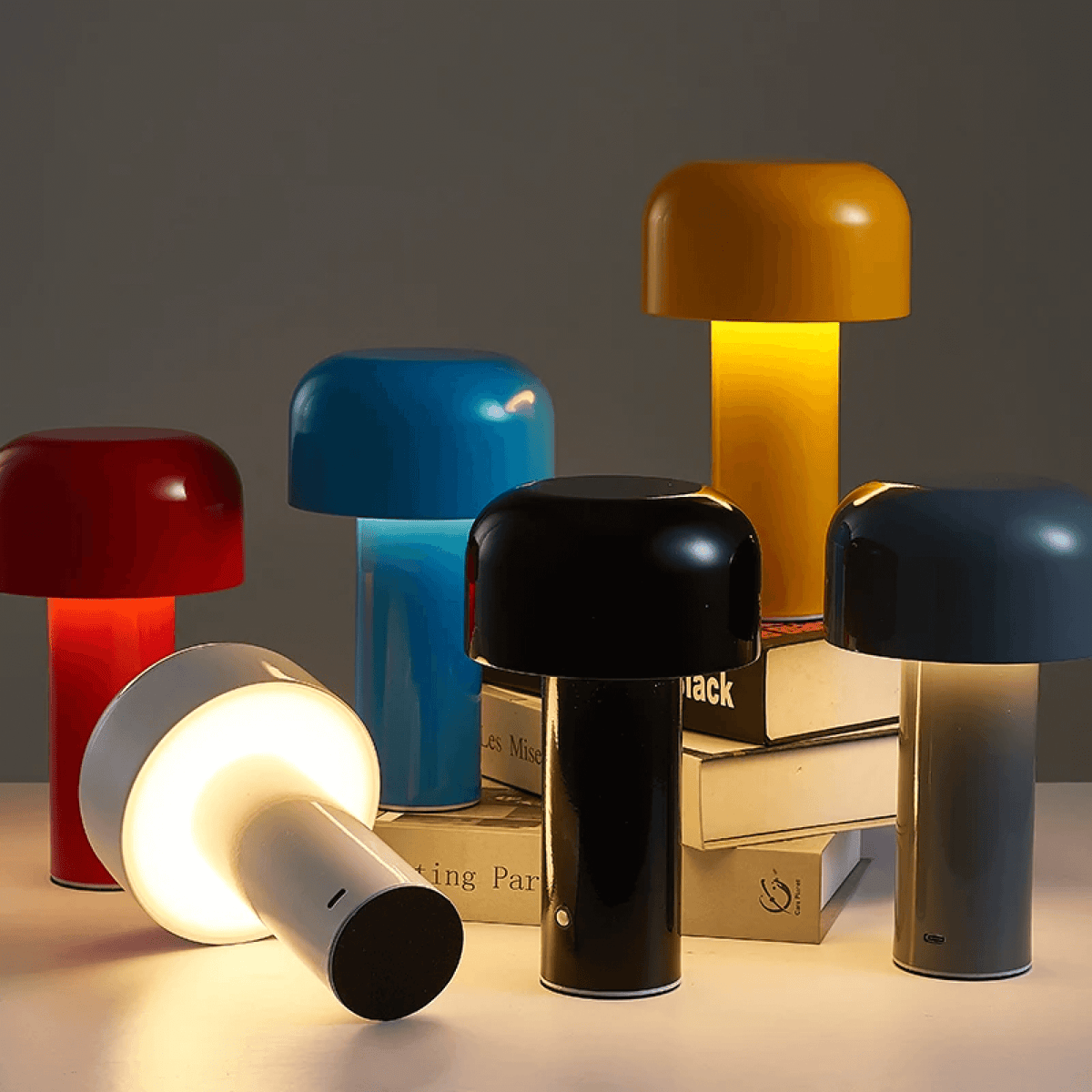 Lampe de table champignon sans fil rechargeable LumiMush — design moderne | Desfino