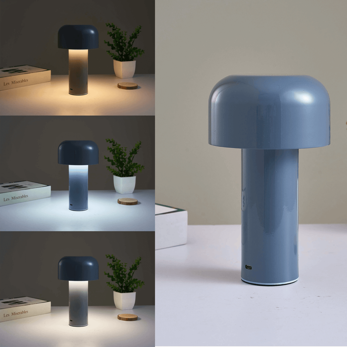 Lampe de table champignon sans fil rechargeable LumiMush — design moderne | Desfino