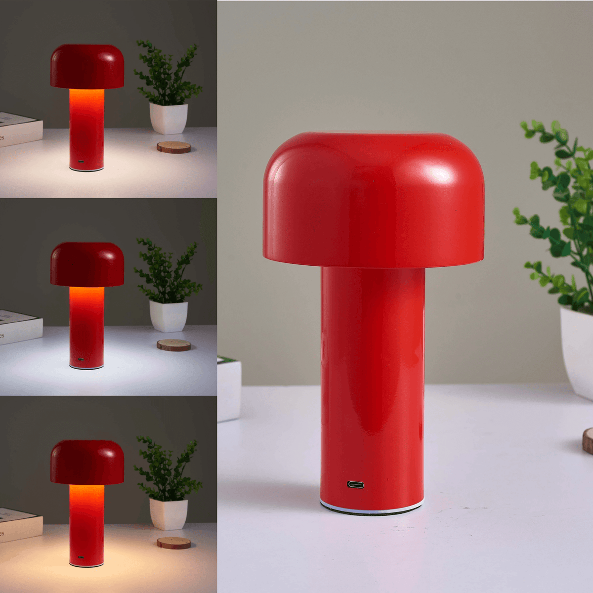 Lampe de table champignon sans fil rechargeable LumiMush — design moderne | Desfino
