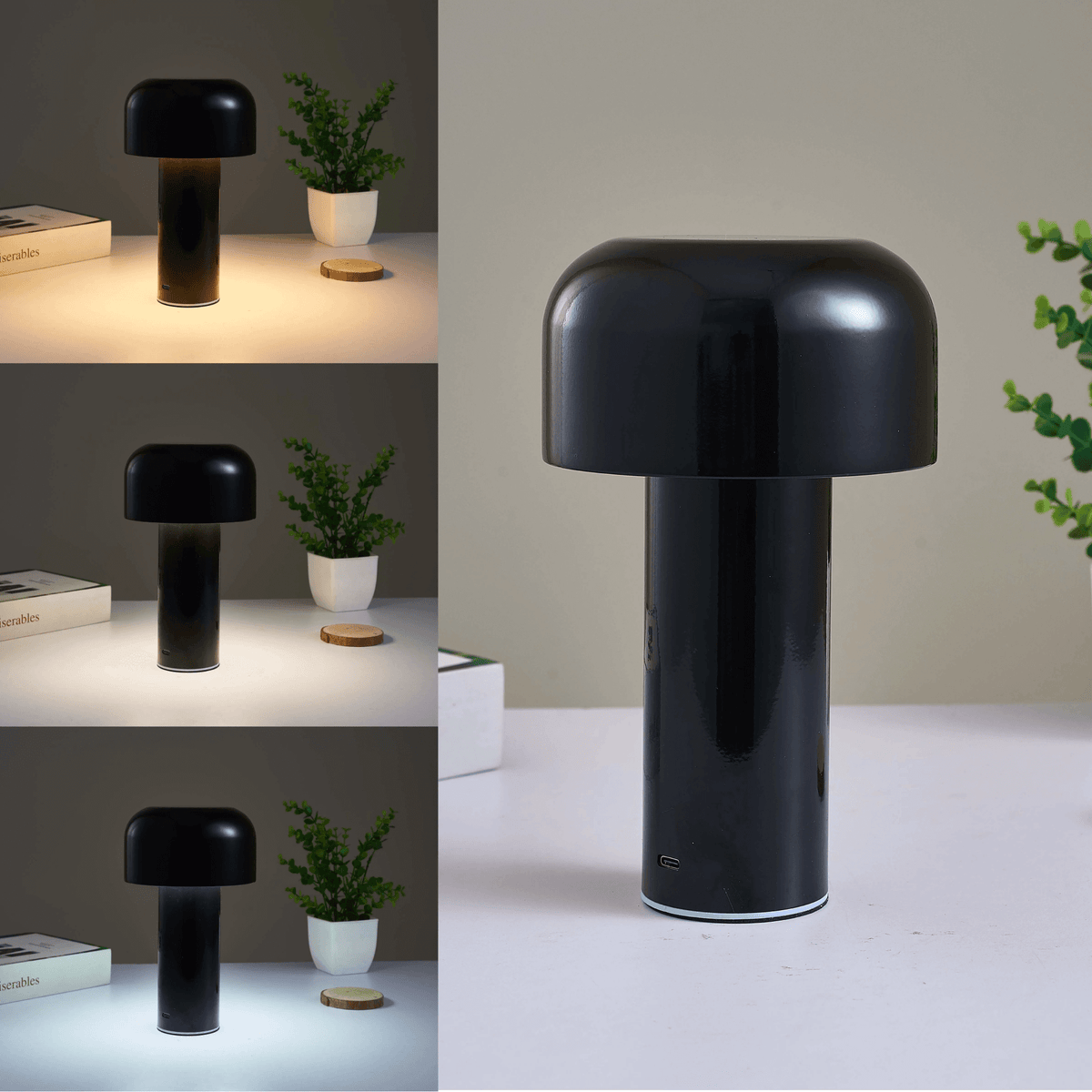 Lampe de table champignon sans fil rechargeable LumiMush — design moderne | Desfino