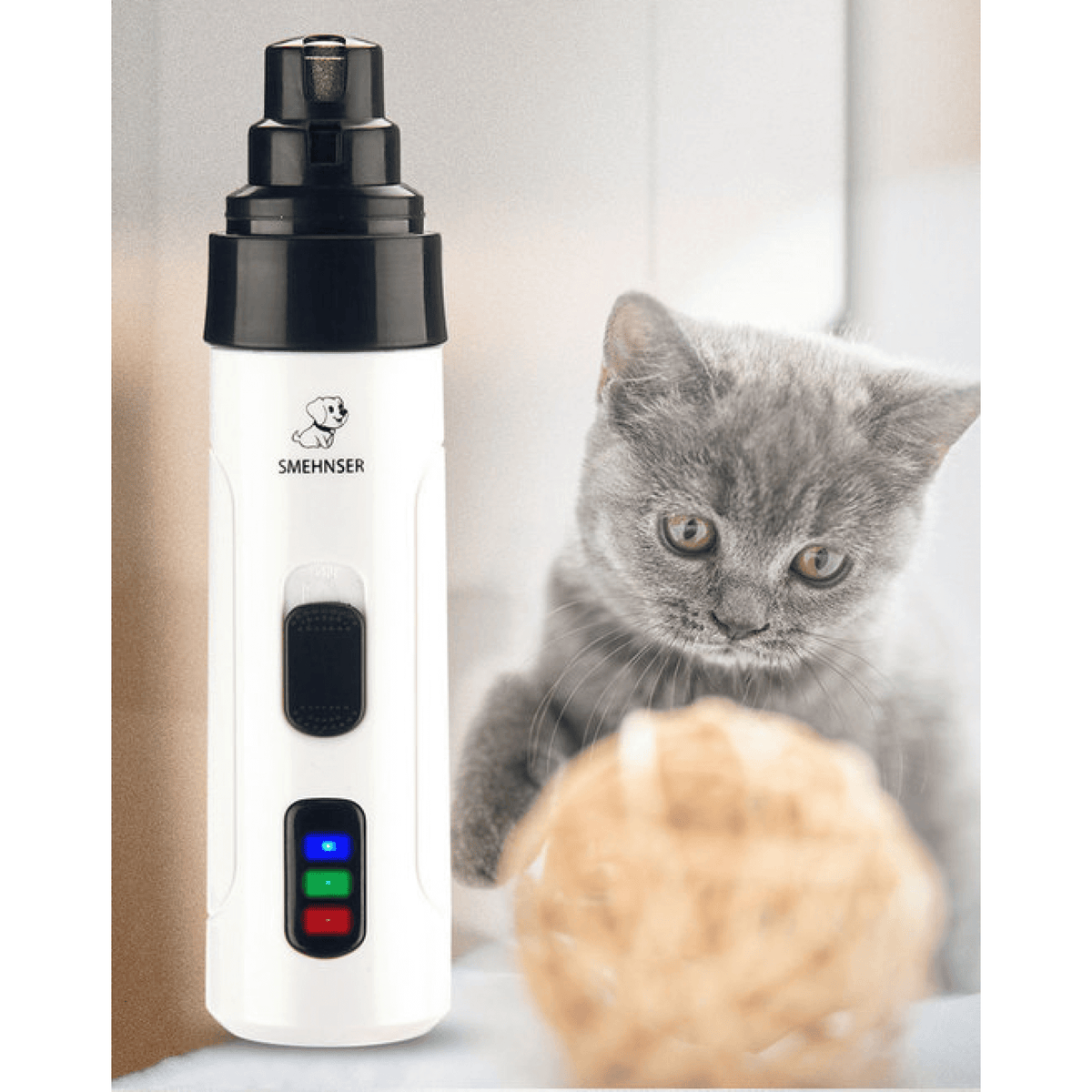 Lima elétrica silenciosa para unhas de animais PawEase — Recarregável por USB, menos de 50dB - Desfino