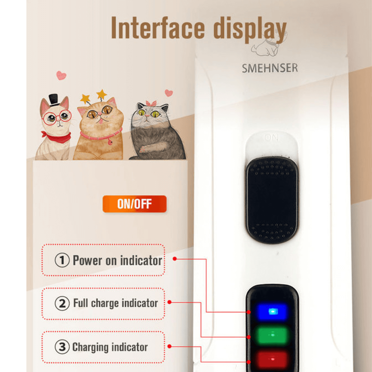 Lima elétrica silenciosa para unhas de animais PawEase — Recarregável por USB, menos de 50dB - Desfino