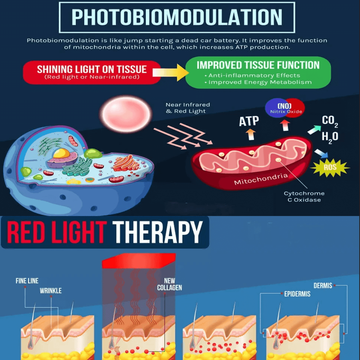 AstraLux Tricolor-Lichttherapiegerät — blaue, rote und infrarote LEDs