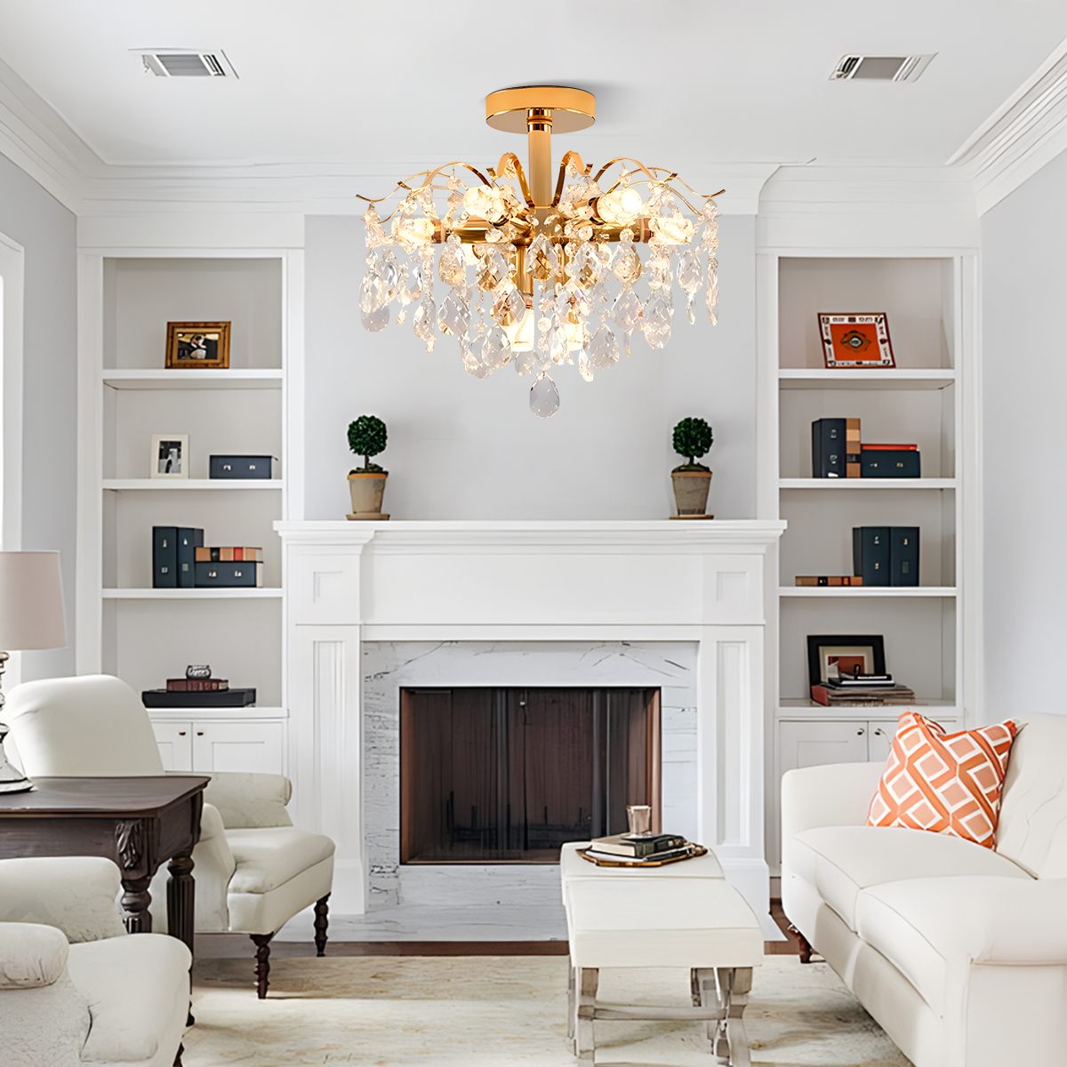 French Vintage Crystal Ceiling Chandelier | Desfino