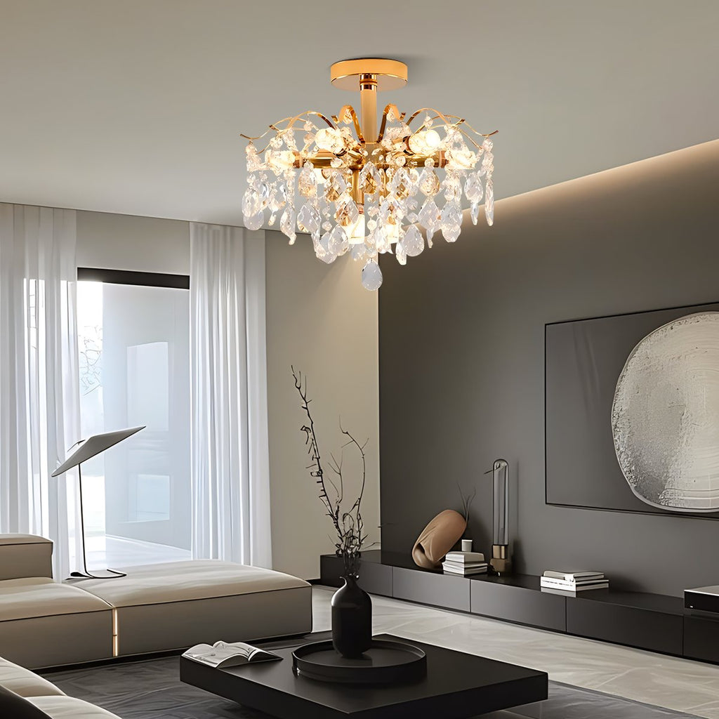 French Vintage Crystal Ceiling Chandelier | Desfino