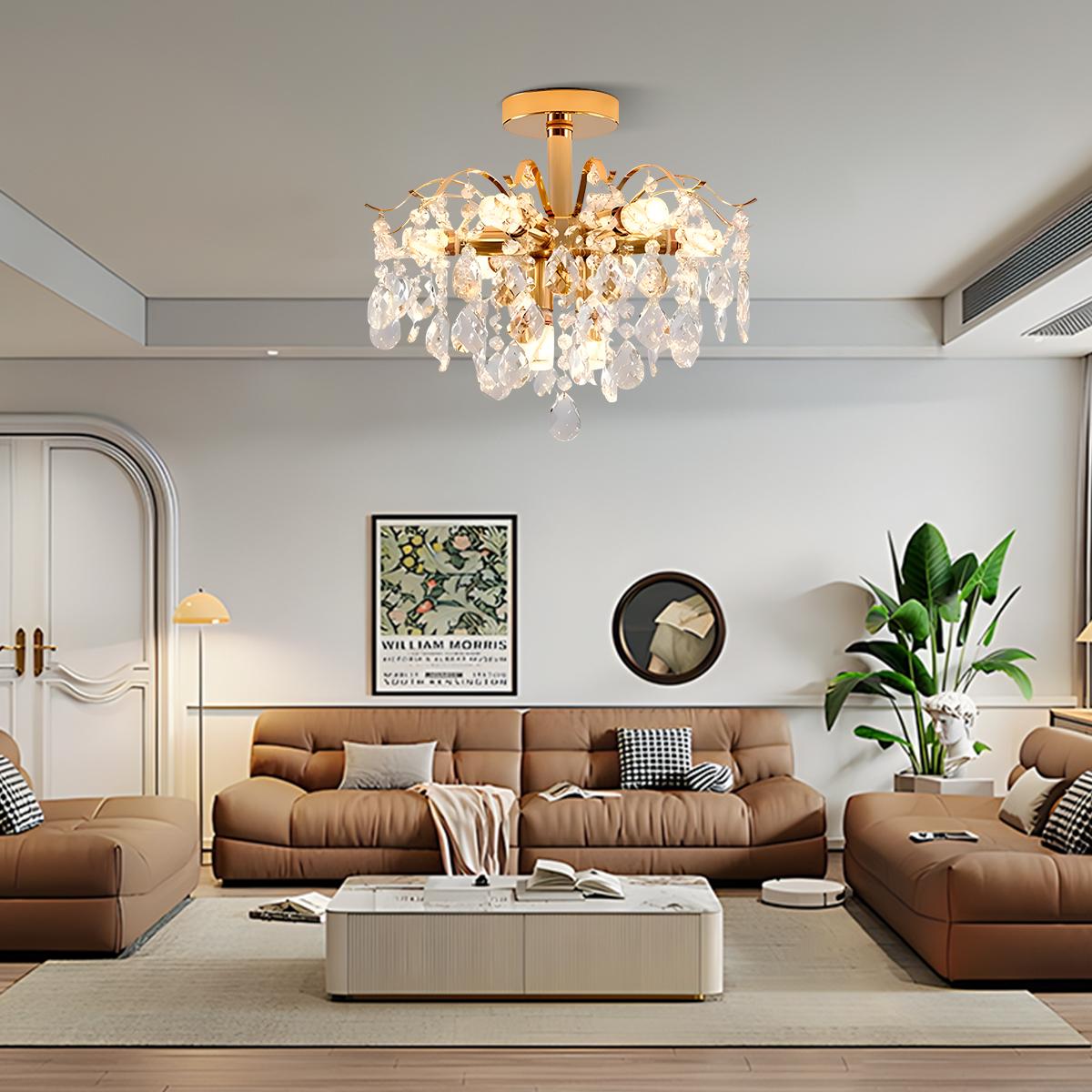 French Vintage Crystal Ceiling Chandelier | Desfino