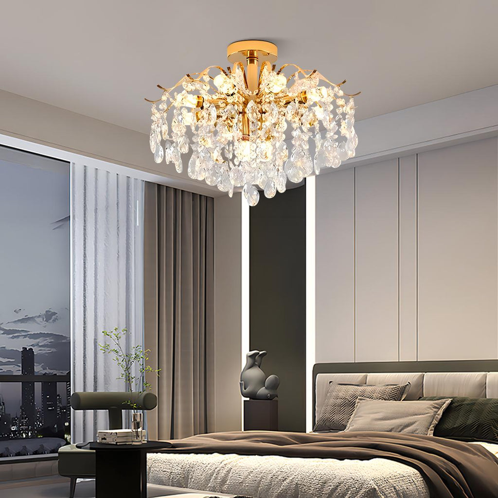 French Vintage Crystal Ceiling Chandelier | Desfino