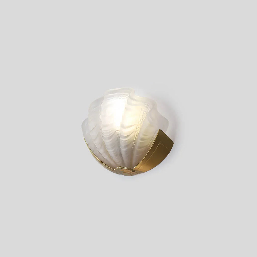 Light Luxury Brass Shell Glass Wall Lamp | Desfino