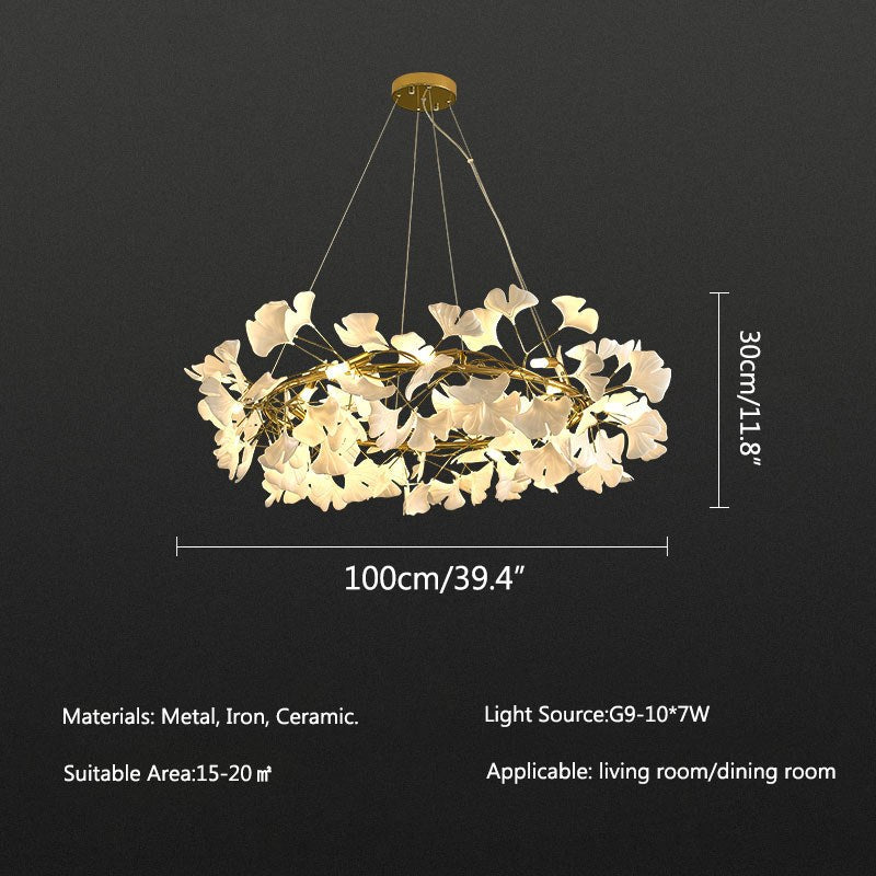 Ginkgo-Kronleuchter-C, hängende Leuchte | Desfino