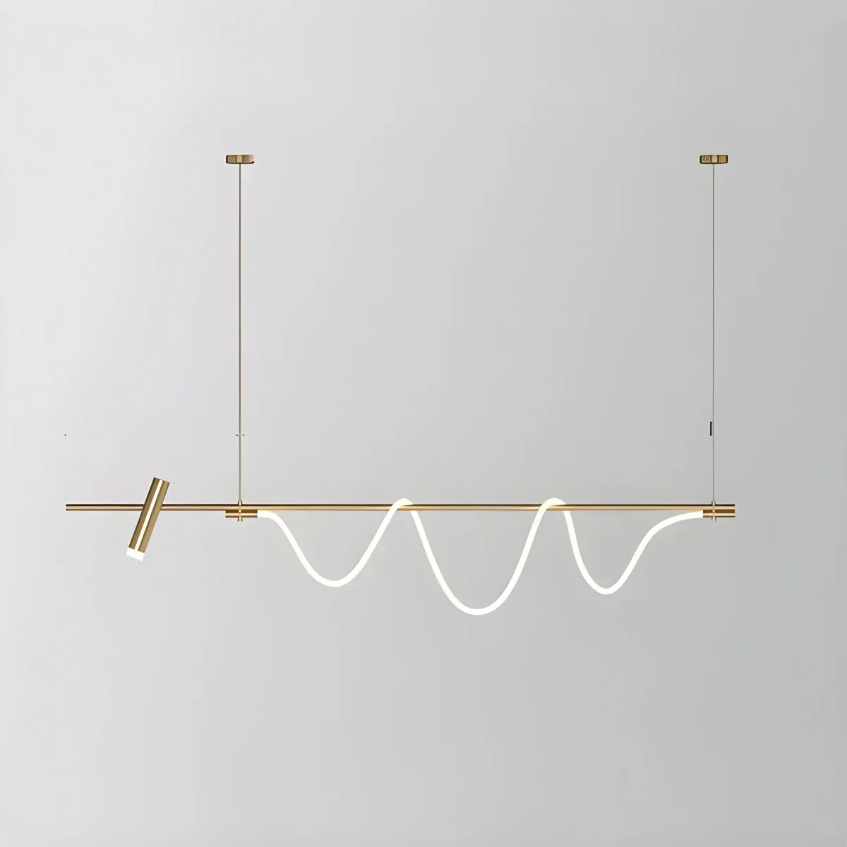 Moderne lange Pendelleuchte mit Spotlights | Desfino
