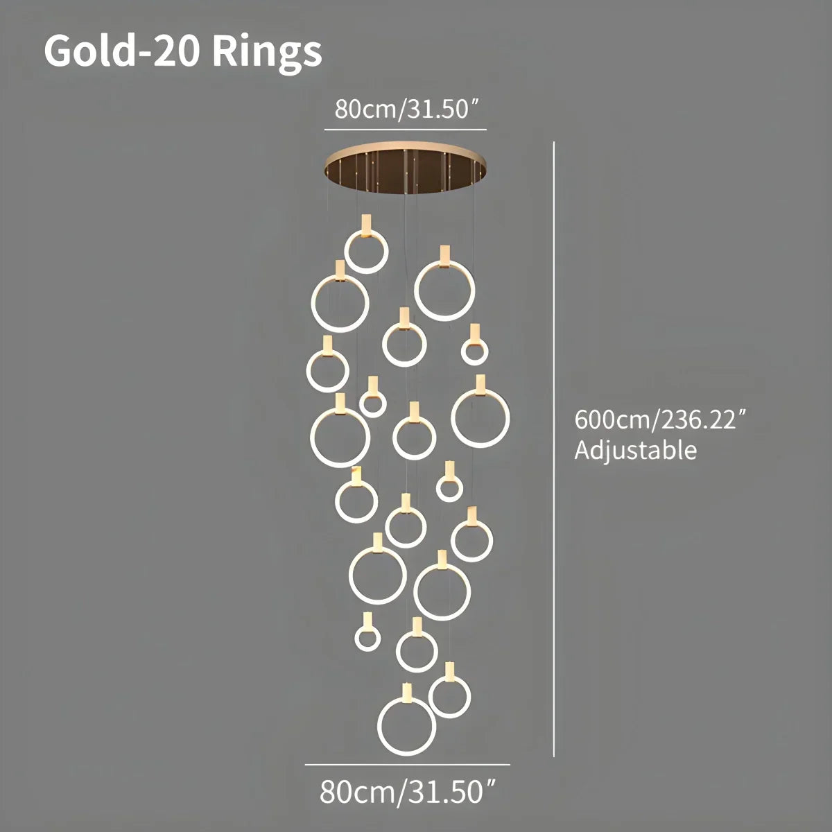 Modern Large Staircase Hanging Chandelier | Desfino