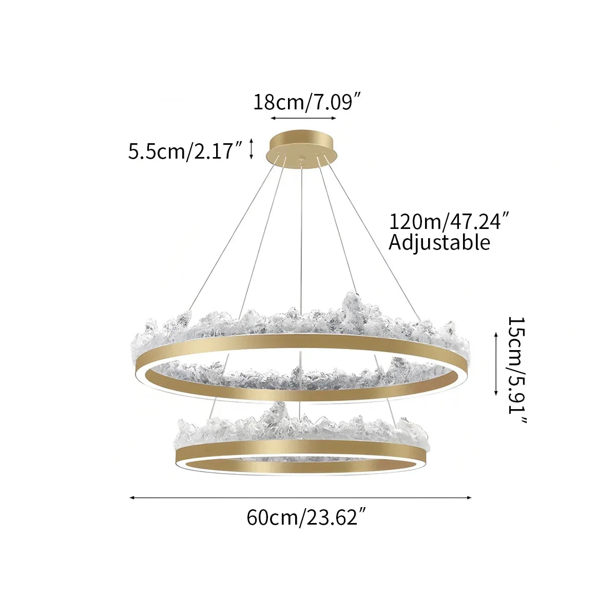 Modern Light Luxury Iceberg Chandelier | Desfino