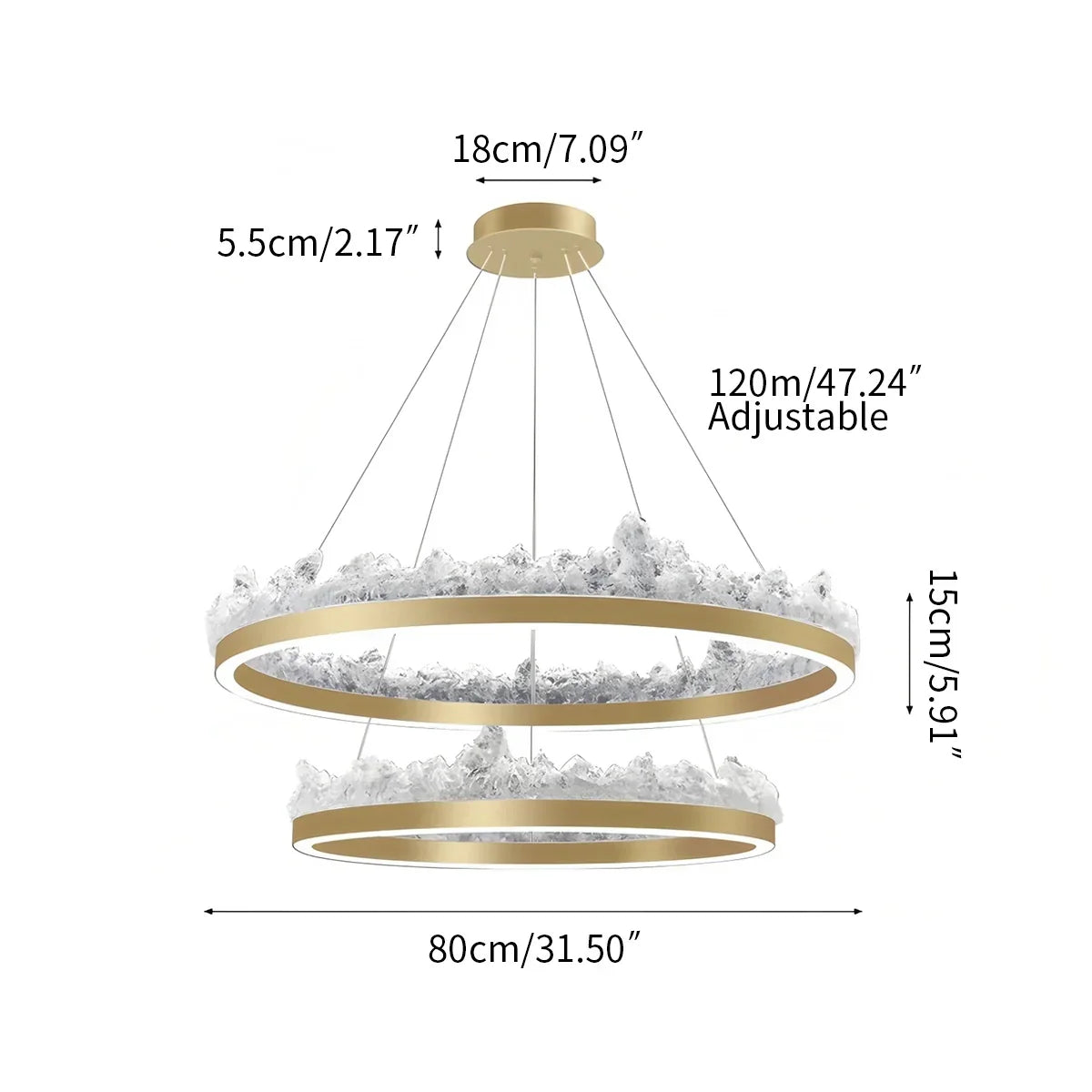 Modern Light Luxury Iceberg Chandelier | Desfino
