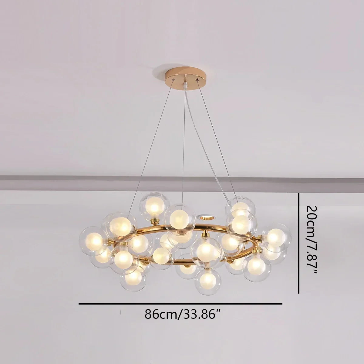 Nur Bubble Glass Chandelier for Living Room | Desfino