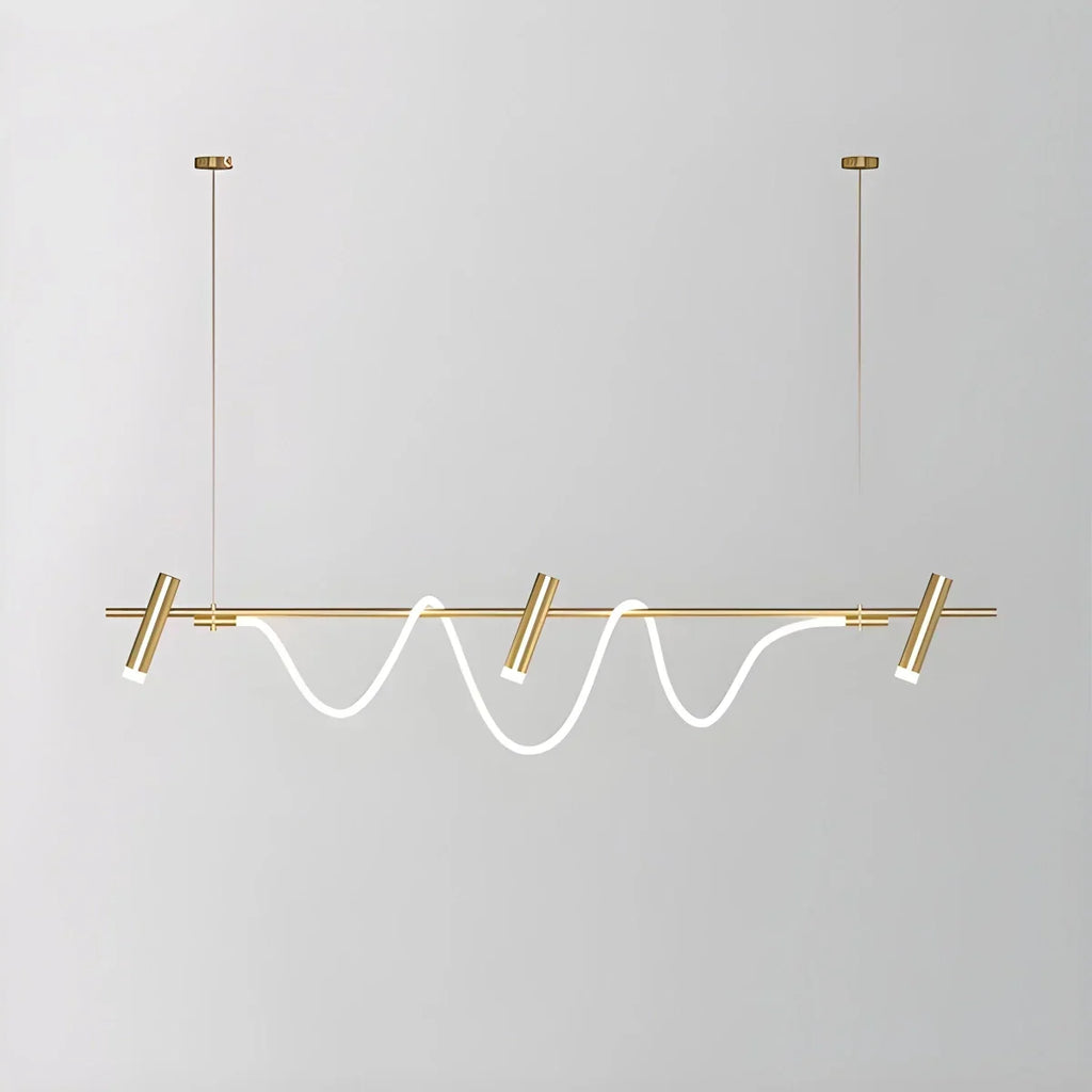 Moderne lange Pendelleuchte mit Spotlights | Desfino