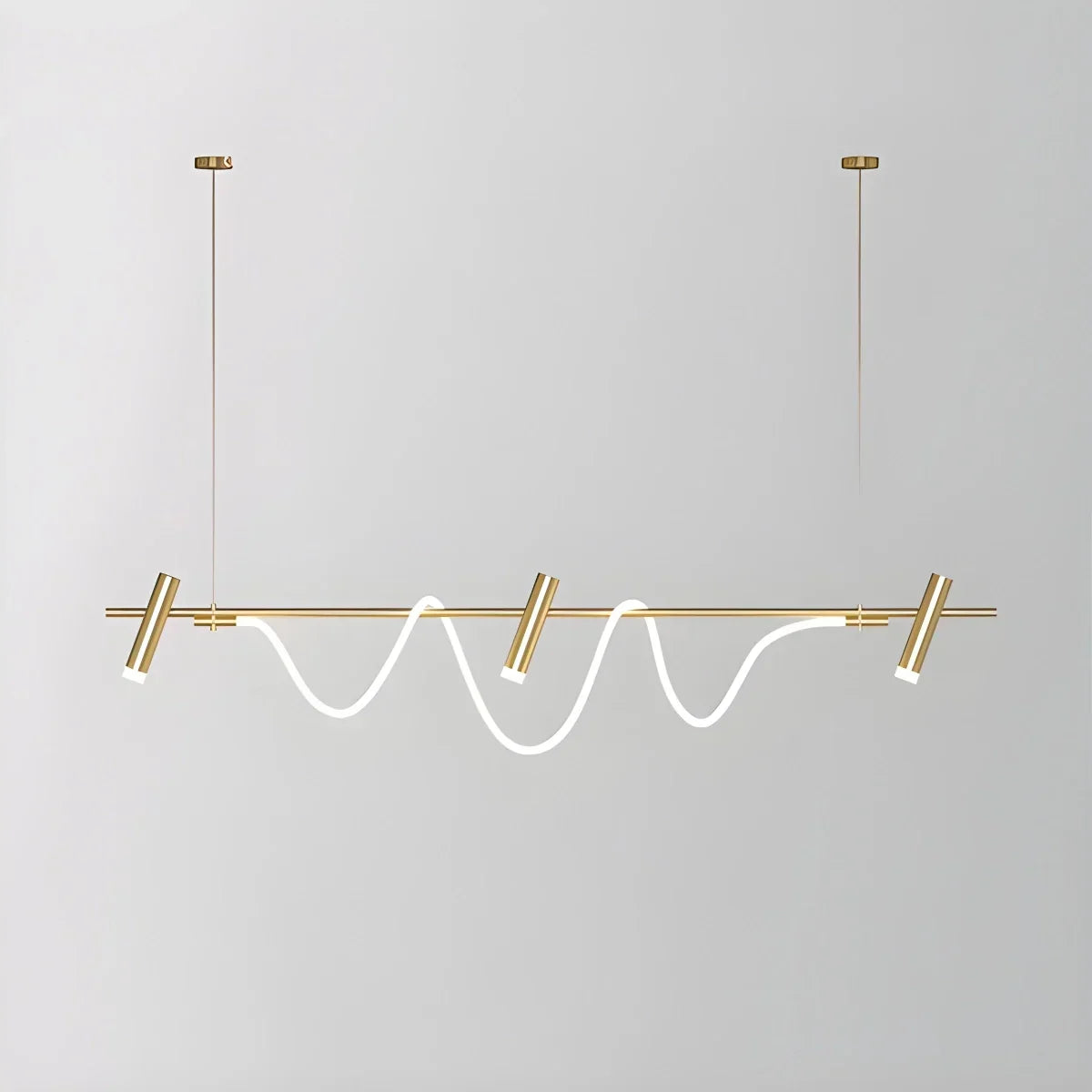 Moderne lange Pendelleuchte mit Spotlights | Desfino