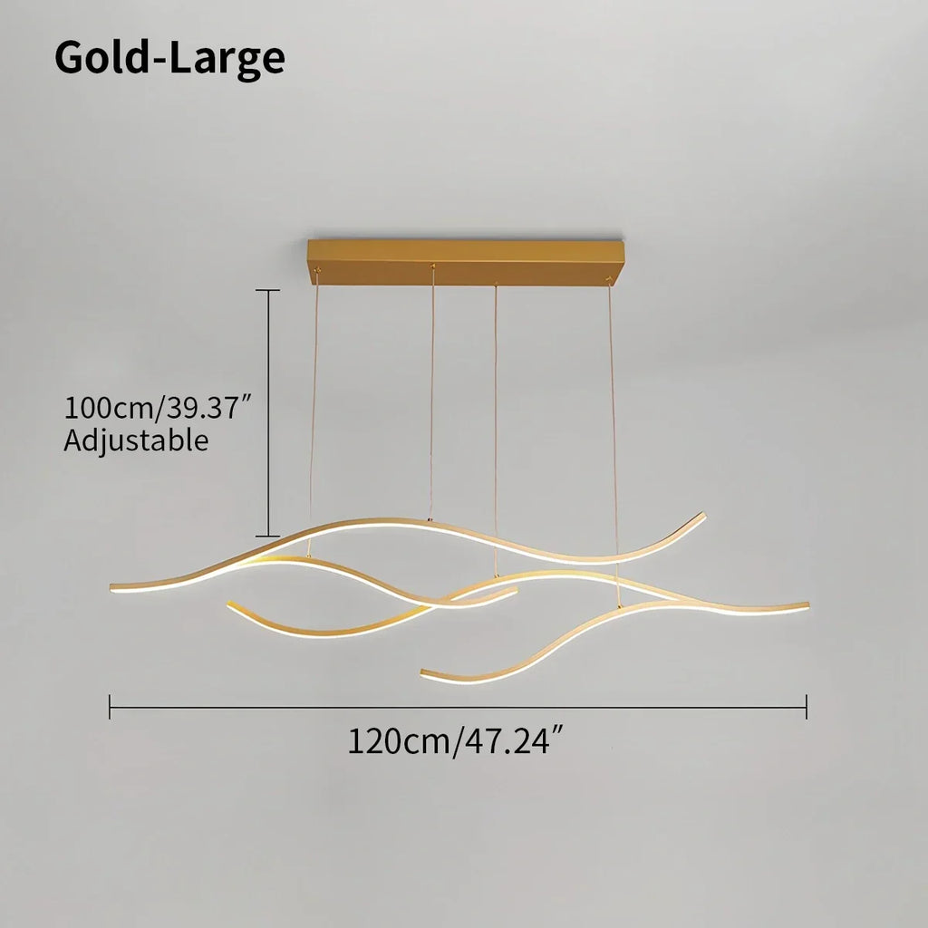 Moderne hängende Pendelleuchte in Wellenform | Desfino