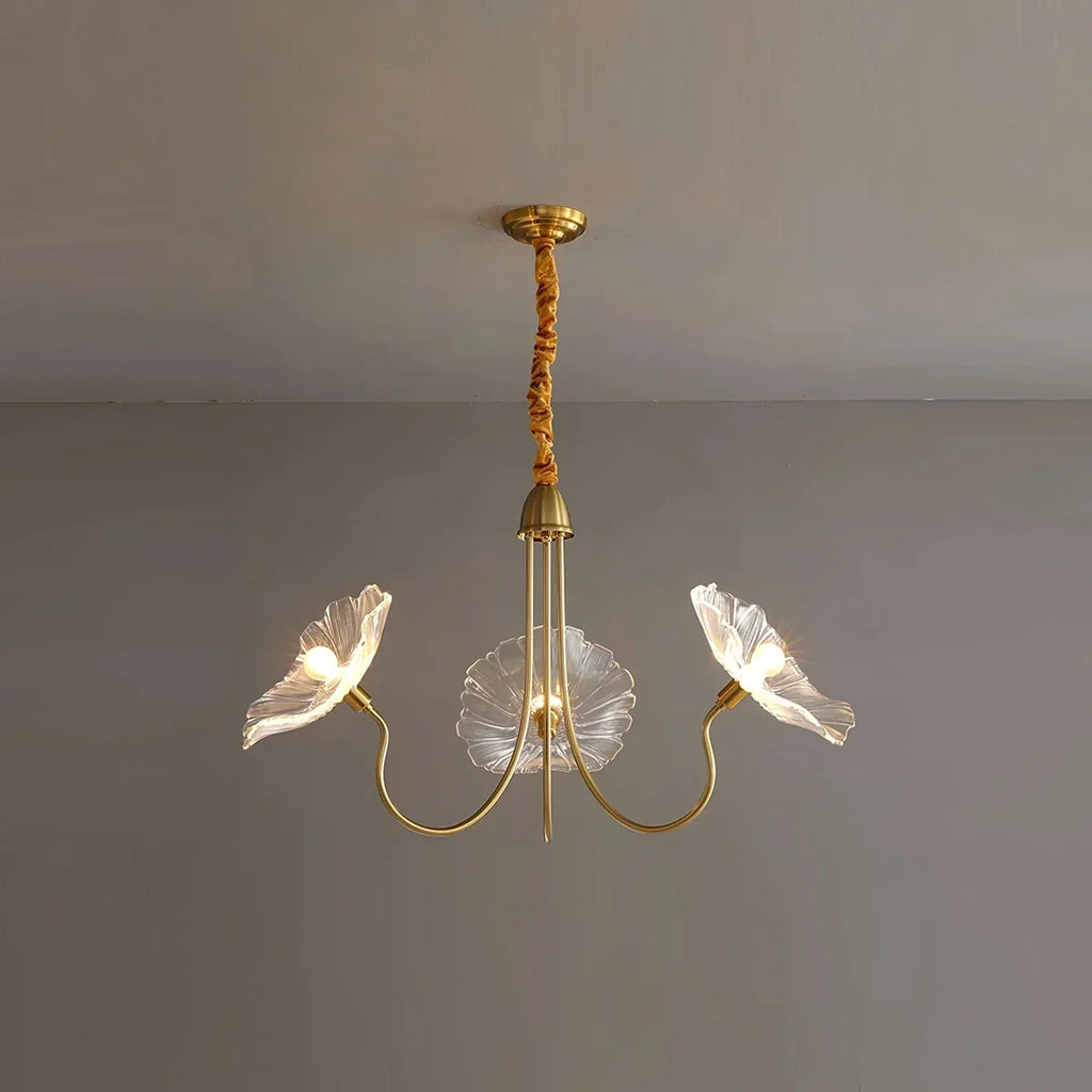 Lotus Leaf Glass Chandelier for Living Room | Desfino