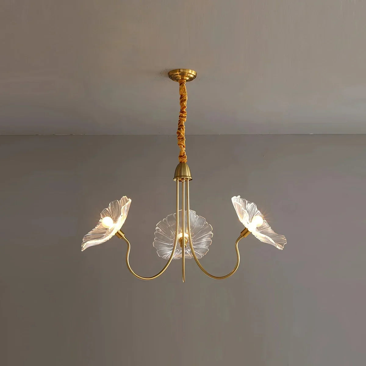 Lotus Leaf Glass Chandelier for Living Room | Desfino