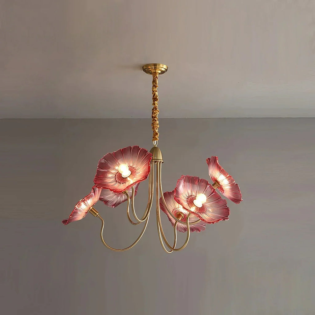 Lotus Leaf Glass Chandelier for Living Room | Desfino