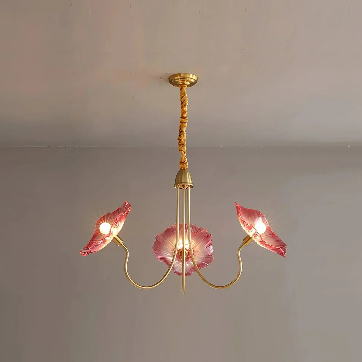Lotus Leaf Glass Chandelier for Living Room | Desfino