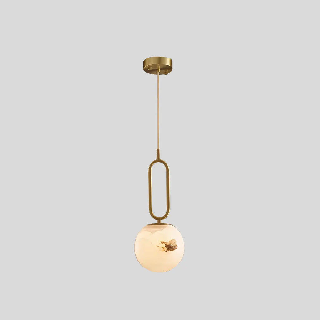 Gong Alabaster Globe Pendant Light for Bedroom | Desfino