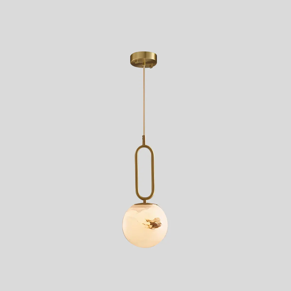 Gong Alabaster Globe Pendant Light for Bedroom | Desfino