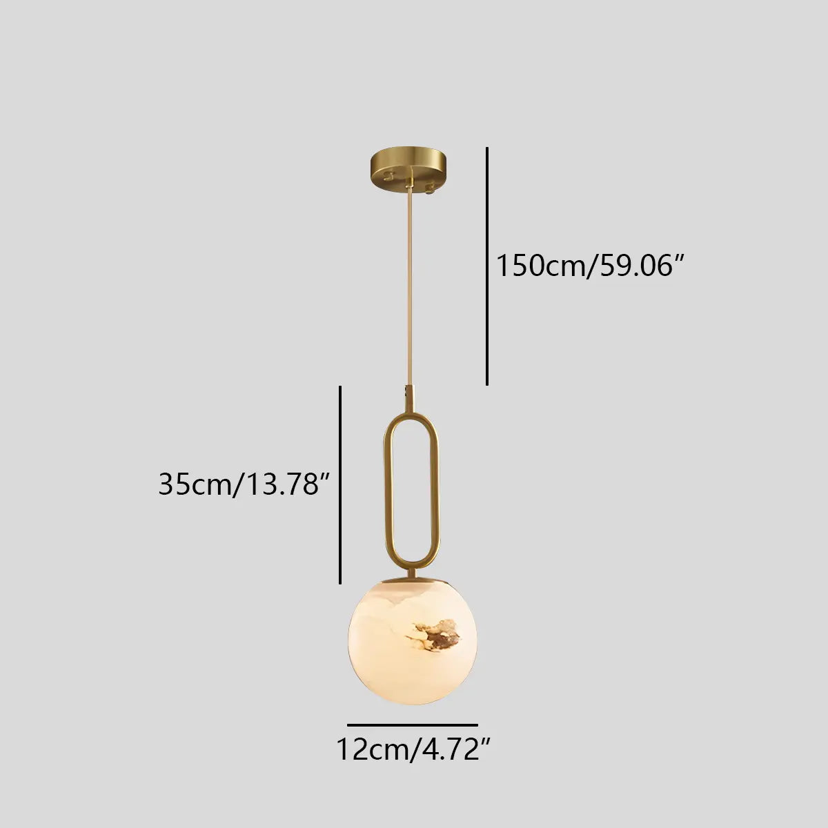 Gong Alabaster Globe Pendant Light for Bedroom | Desfino