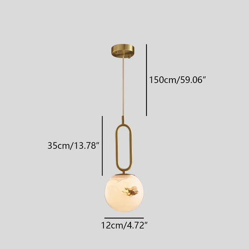 Desfino Alabaster-Globus-Pendelleuchte fürs Schlafzimmer