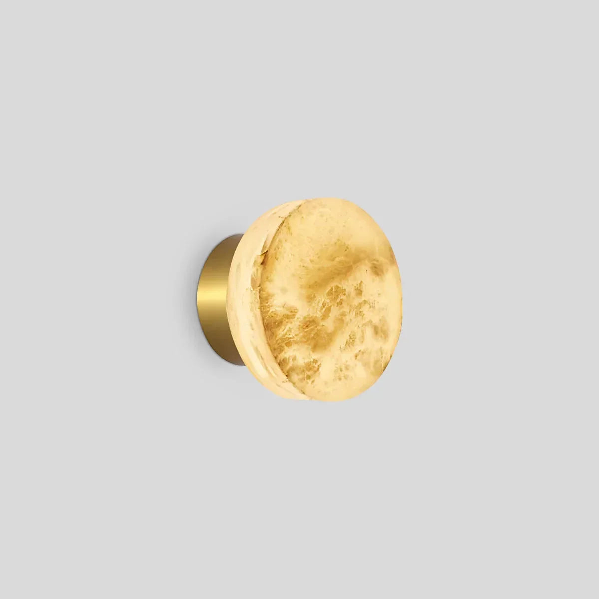 Simple Round Spanish Alabaster Wall Light for Hallway | Desfino