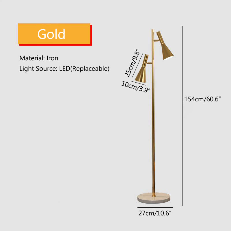 2-Bulb Adjustable Pole Floor Lamp | Desfino