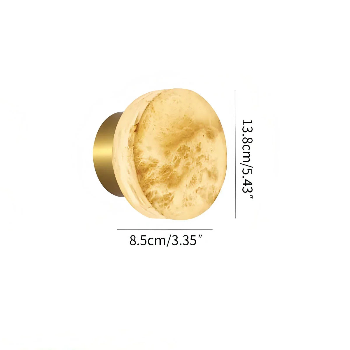 Simple Round Spanish Alabaster Wall Light for Hallway | Desfino