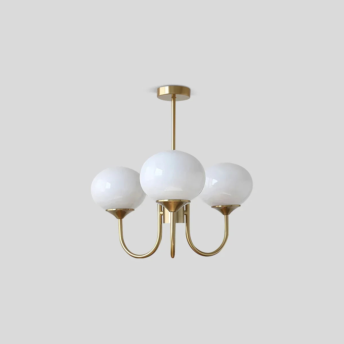 Pink Glass Globe Arm Chandelier for Living Room | Desfino