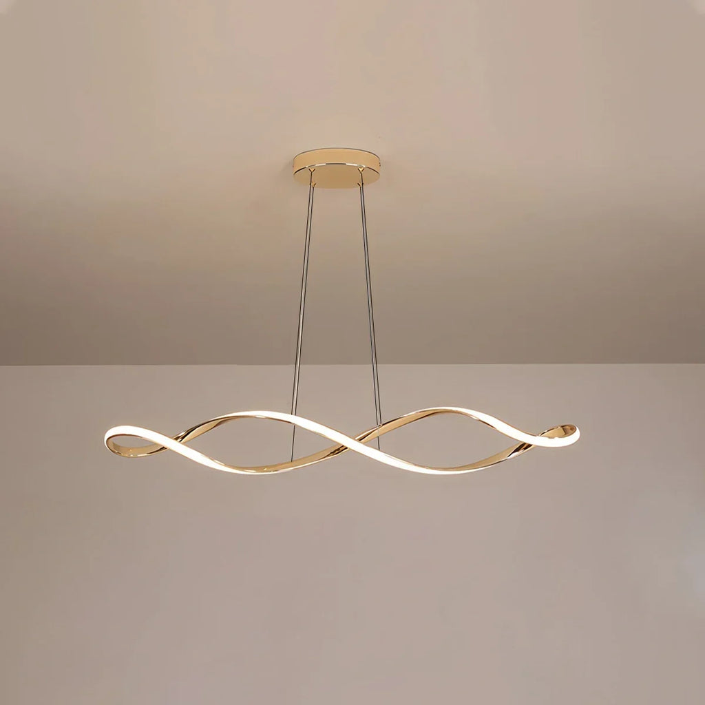 Lineare Pendelleuchte mit gedrehtem Design für das Esszimmer | Desfino