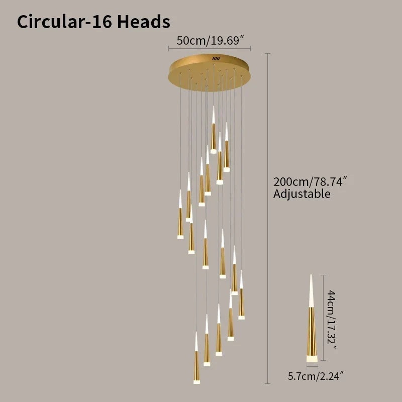 Meteor Shower Chandelier for Staircase | Desfino