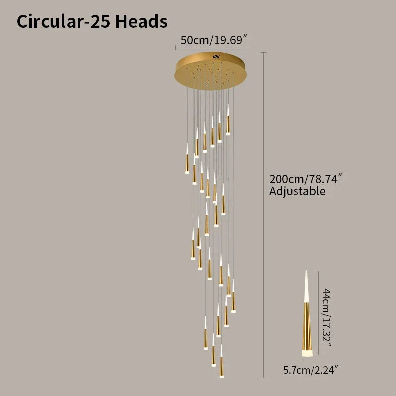 Meteor Shower Chandelier for Staircase | Desfino