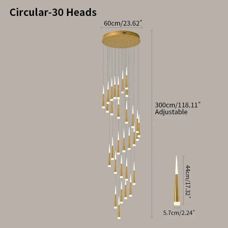 Meteor Shower Chandelier for Staircase | Desfino